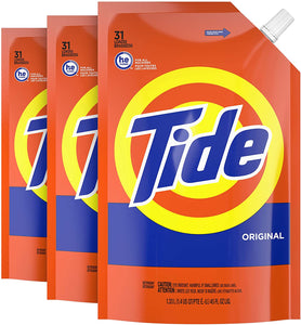 Tide Liquid Laundry Detergent, Original Scent, Pack of 3, 93 total loads