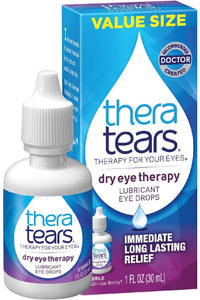 TheraTears Eye Drops for Dry Eyes, Dry Eye Therapy Lubricant Eyedrops, Provides Long Lasting Relief, 30 mL, 1 Fl Oz (Pack of 1) Value Size